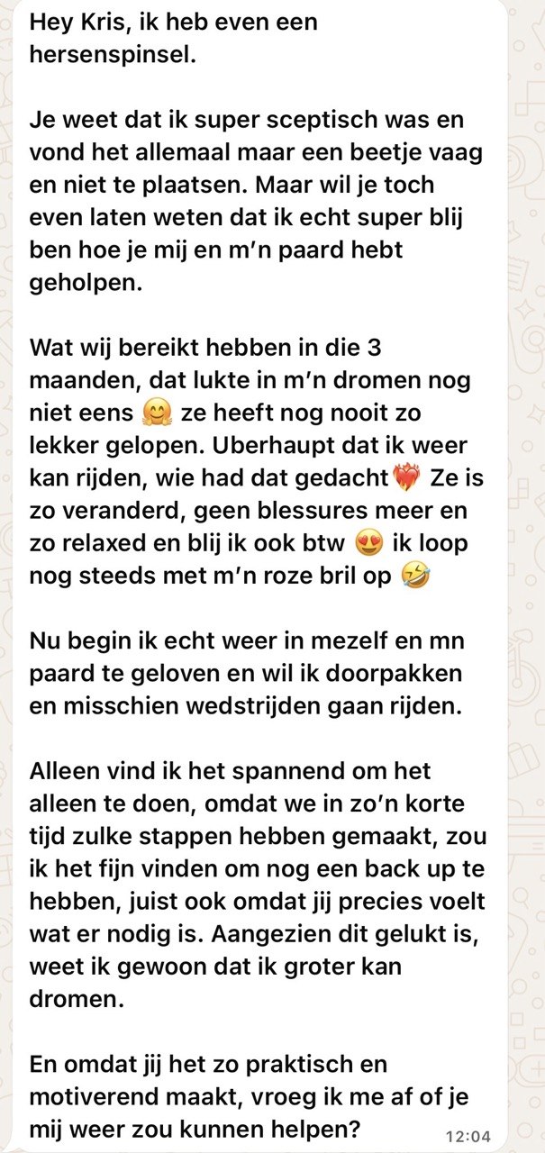 WhatsApp review over paard